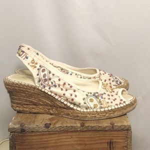 Embroidered Peep toe Espadrilles size 40(10 M)